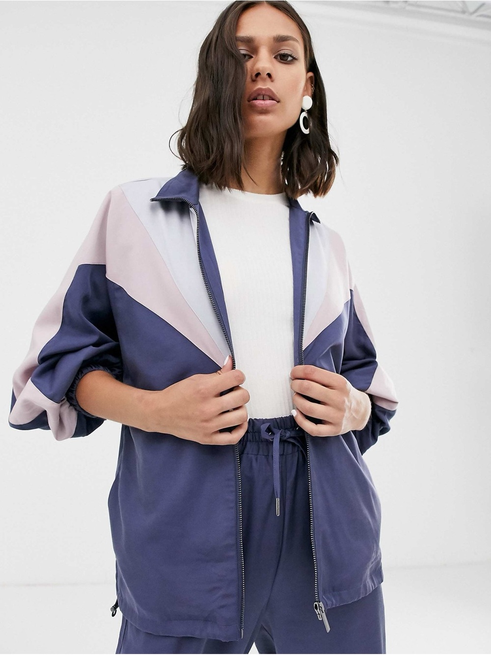 Native Youth Track Jacket retro color block size medium